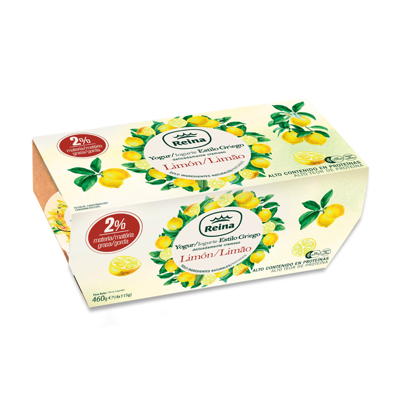 Yogur Natural Estilo Griego 2% Materia Grasa Limón